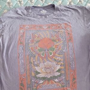 Hollister Charcoal Graphic Tee with Orange Accents